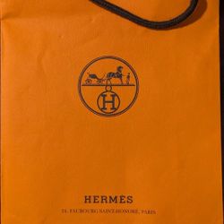 Authentic Hermes Gift Bag  8.5" x 11" x 2.75"