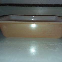 Fire King Peach Lusterware Baking Loaf Dish 