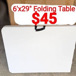 6ft Folding Table For Sale / Se Vende , Party, Dining, Barbecue, Board Game with Carrying Handle, Folding Lock