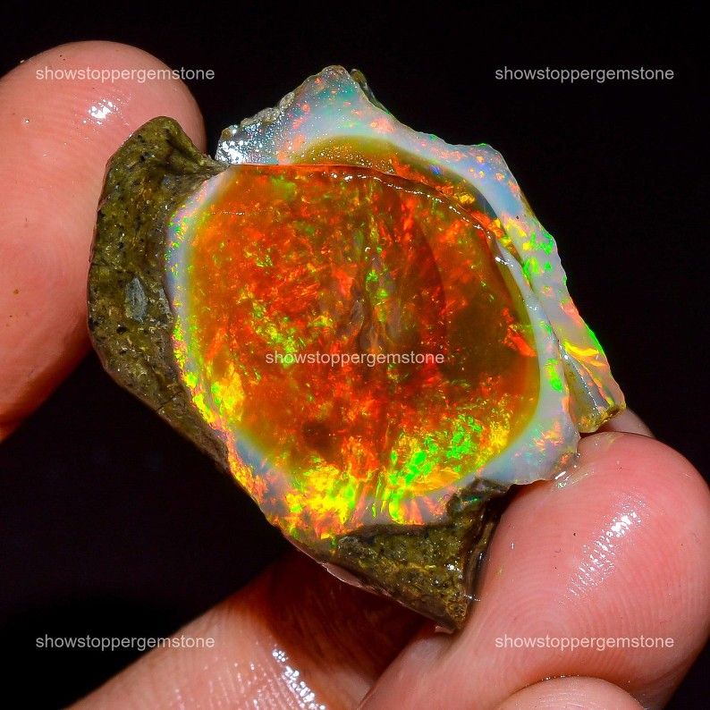 A Dazzling 37ct Gem Opal with Fiery Color (Video!)
