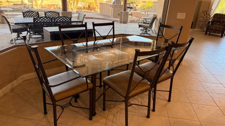 ✨ Custom-Made Glass Dining Table Set – Seats 6 ✨
