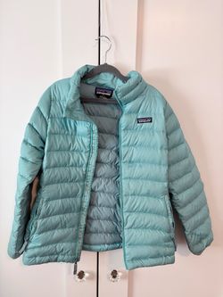 Patagonia Kids Quilted Puffer Jacket - L / 12 - Light Teal