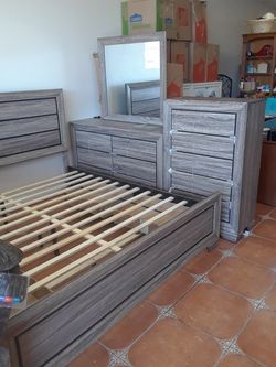 Eastern King read Houston King bed frame dresser mirror nightstand