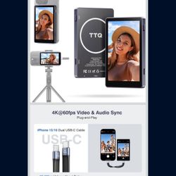 Vlog Selfie Monitor Screen, Magnetic Phone Vlog Selfie Monitor Screen 4K 60fps Bluetooth Remote, Back Camera Monitor for Vlog Live Stream TikTok, Comp