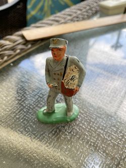 Vtg. Barclay postman metal figure