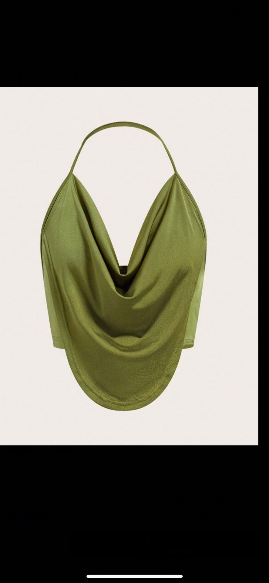 Army Green Halter Top In Large