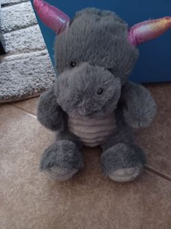 Cute & Cuddly Grey Plush Dragon Toy