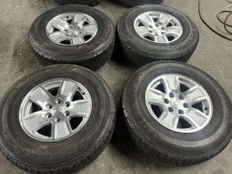 17” stock Chevy clean rims and good all terrain tires for sale 6 lug