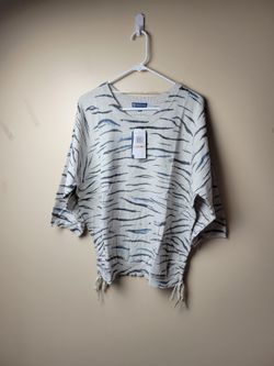 NWT Democracy Animal Print Tow Pocket Cinched Side Sweater Size 2X