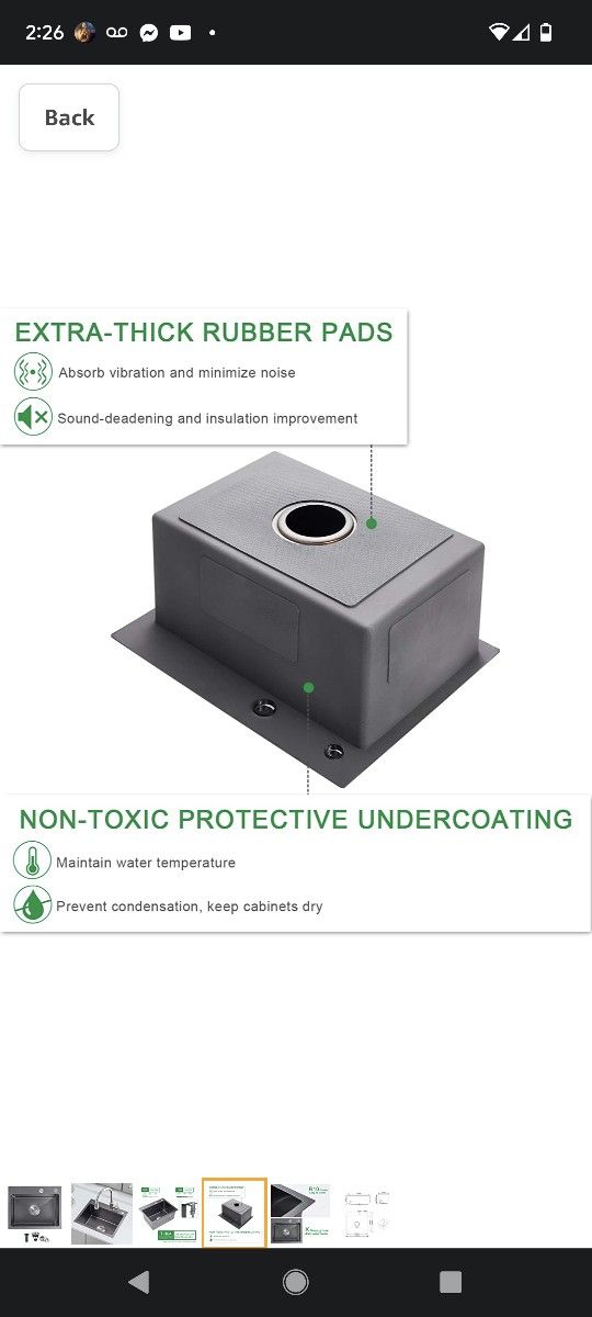 $135 OUGOO 25×18 INCH DROP IN SINK Home & Garden