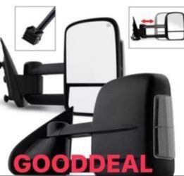 #4 2014-18 Silverado Sierra Black Signal Towing Power Heated Towing Side Mirrors Pair