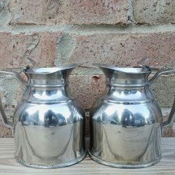 Vintage Stanley "It Will Not Break" Landers, Frary, & Clark Hot/Cold Thermo Carafes 