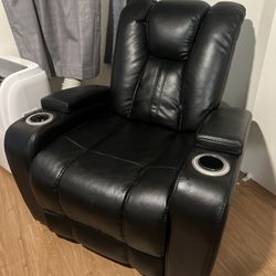 Black Recliner Chair - Light Up Cup Holder