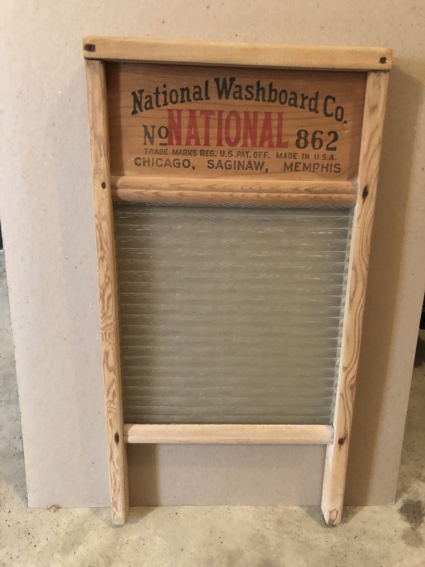 Washboard with glass
