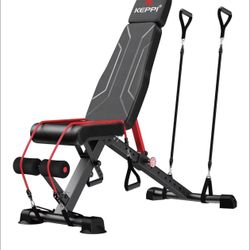 Keppi Bench 500, Workout Bench With Resistance Bands