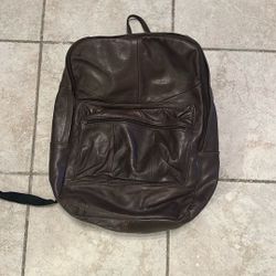 Dark Brown Leather Backpack