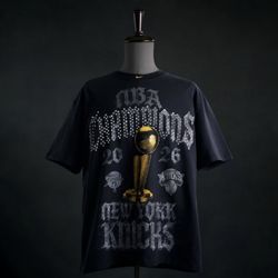 Sz M Limited Edition Knicks 2026 NBA Finals Champions Authentic Locker Room T - Shirt