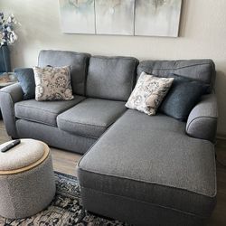 Blue Grey Sofa With Chaise