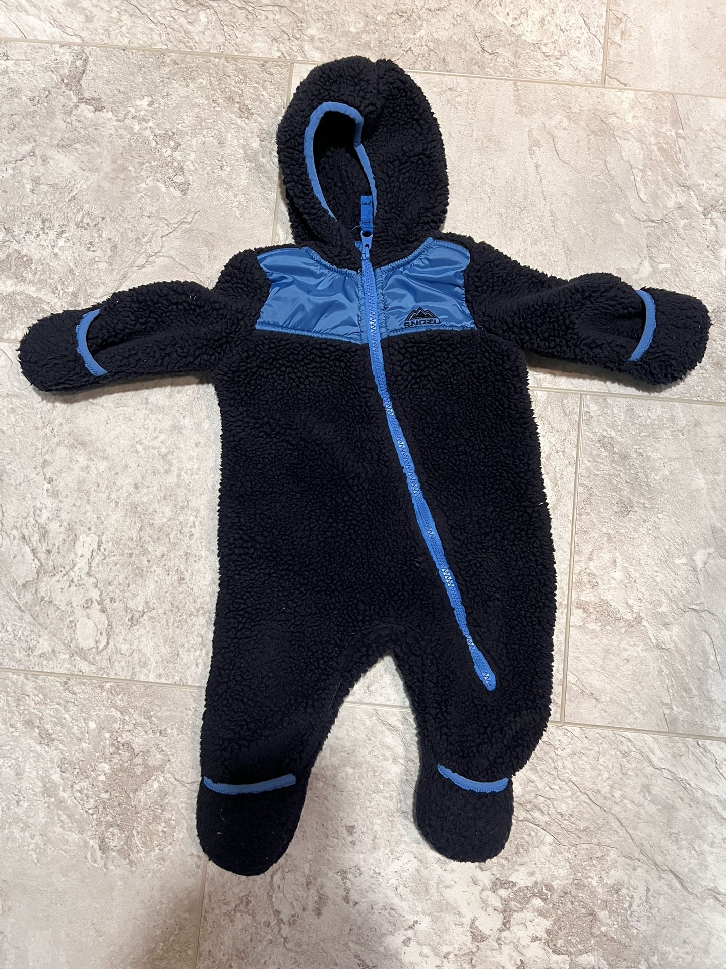 Snozu Blue Fleece Snowsuit 3-6 Month