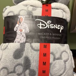 Mickey Mouse, One Piece Pajamas, Size Medium Brand New