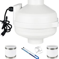 3 inch Radon Mitigation System Kit, 2 speed Radon Fan 240/170CFM with 3 to 3 inch rubber couplings and air pressure indicator, fits 3” PVC Piping, IP6