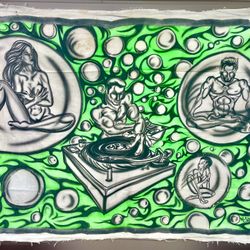 Large One Of A Kind Graffiti Canvas