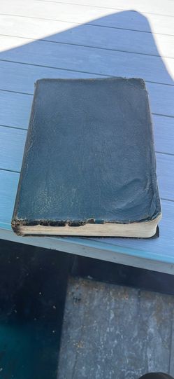 Antique leather bound cover bible