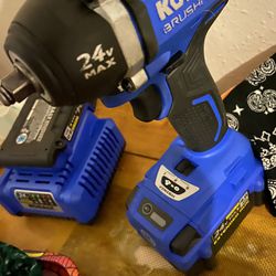 Kobalt Charger Two Batteries And Impact Wrench 