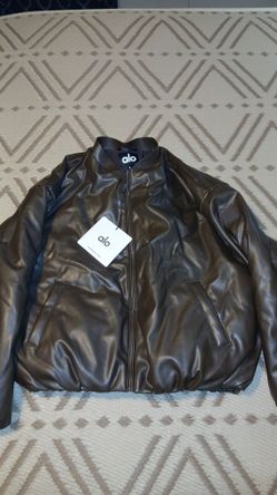 ALO BOMBER FAUX LEATHER JACKET