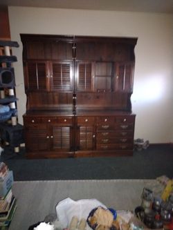 2 Vintage Ethan Allen Hutches - 4 pieces - original hardware
