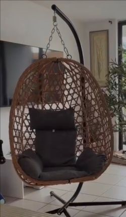 Egg chair/swing with stand and cushion