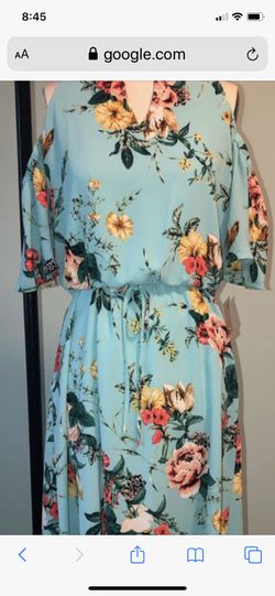 Belle Sky High Low off Shoulder Dress Size L