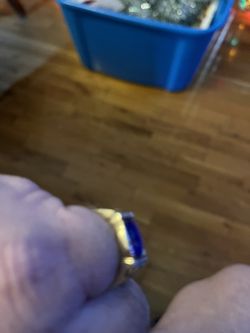 men’s diamond and blue topaz 