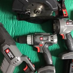 Drill,saw Saw,circular Saw, Flashlight, 2 Battery, 1 Charger