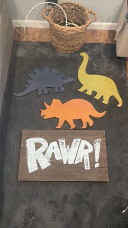 Dinosaur wall wood decor for kids room