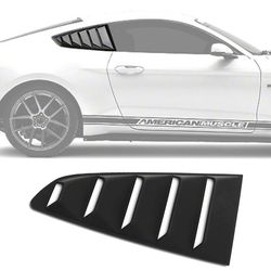 For 15-20 Ford Mustang OE Style Side Matte Black Window Louvers BK/CP
