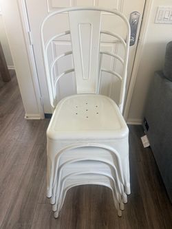 Distressed Metal Dining Chairs - set of 4