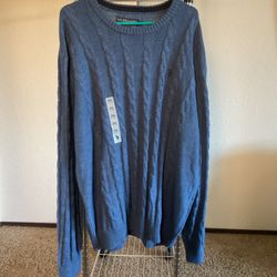 U.S. Polo Assn Cable Knit Sweater XXL Blue Pacific Hthr NWT $70