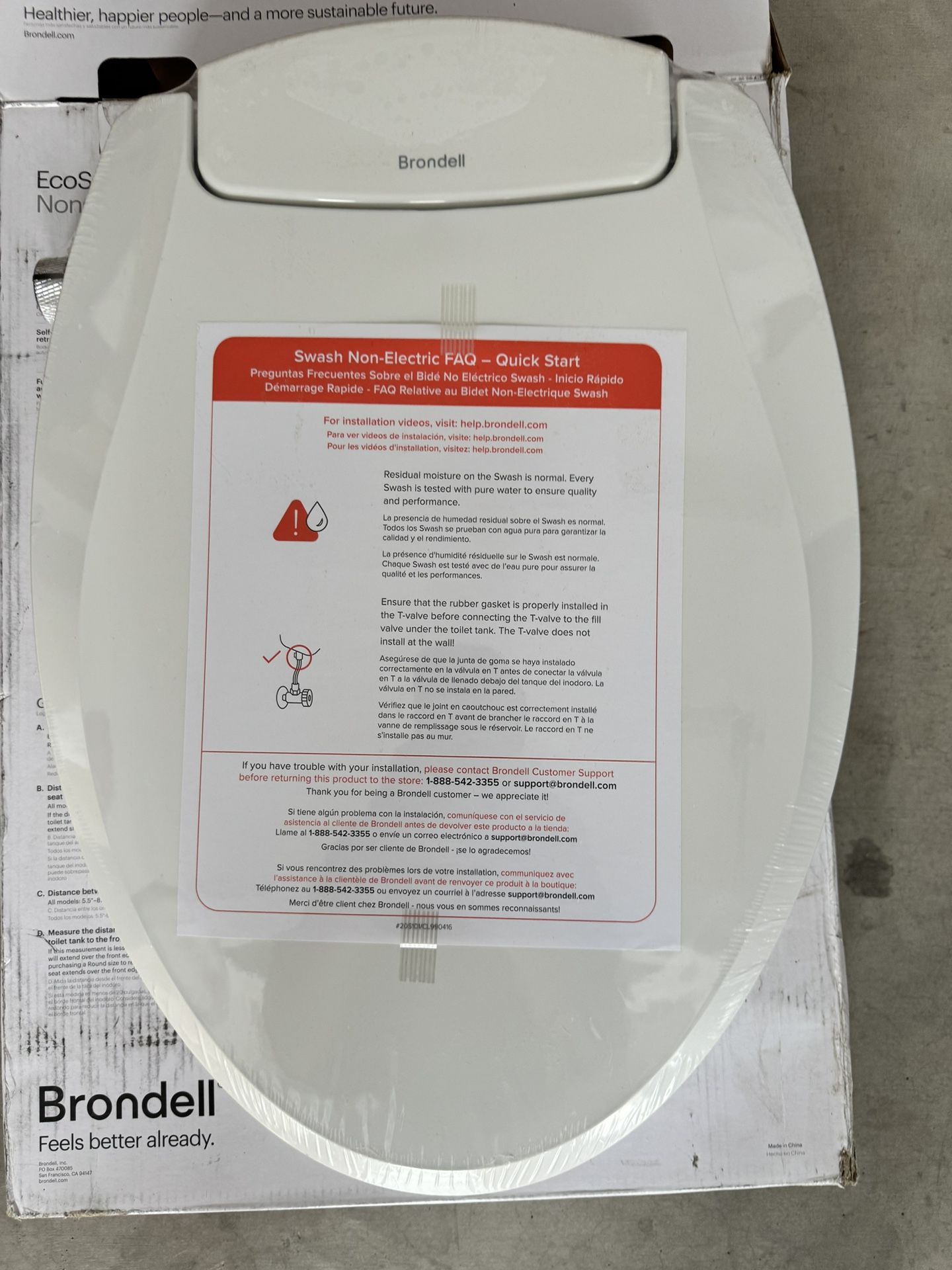 Brondell Bidet Toilet Seat Non-Electric Swash Ecoseat