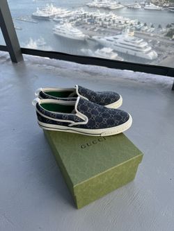 Mens Gucci Tennis Shoes 1977 Navy Denim
