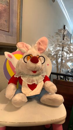 Alice in Wonderland White Rabbit Plush 11” x 8”
