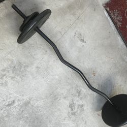 EZ Curl Bar W 70lbs Weight