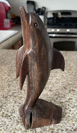 Wooden Dolphin Sculpture