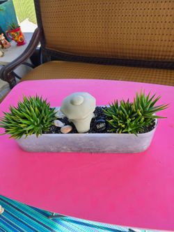 Handmade Live Succulent Zen Garden Planter!