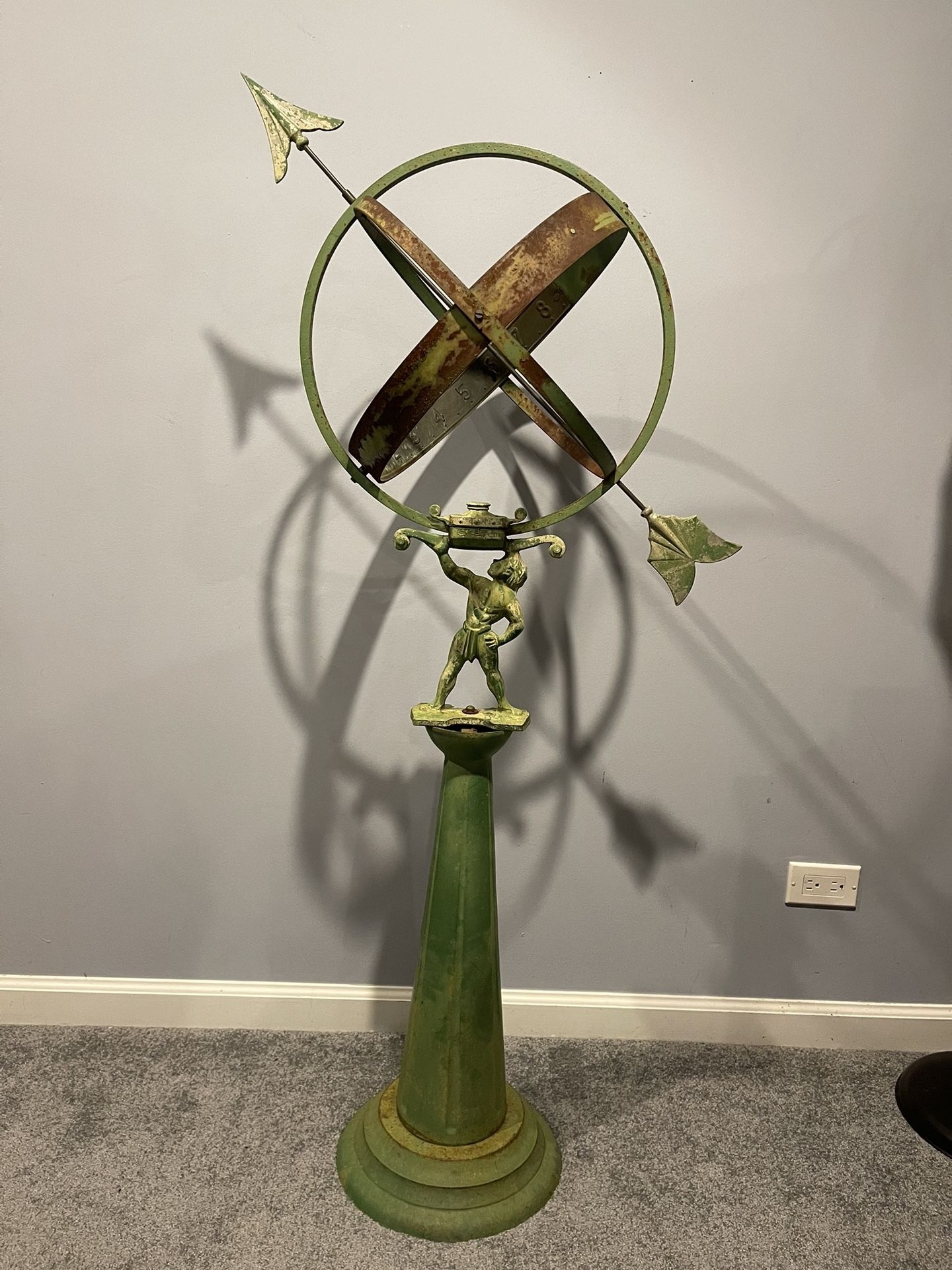 Antique SWEDISH HERCULES GARDEN ARMILLARY SUNDIAL