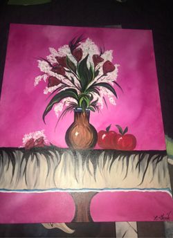 Authentic Robin Greene flower painting