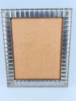 Silver-Toned Picture Frame w/ Textured Fluted Border - 10.5" x 13.5"