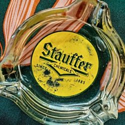 Vintage Midcentury STAUFFERS Chemical Company Advertising Tobbacia Ashtray 