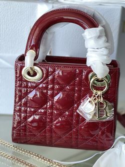 Brand New Bag Dior Burgundy Small Size 20 x 17 x 8 cm (8 x 6.5-7 x 3 inches)