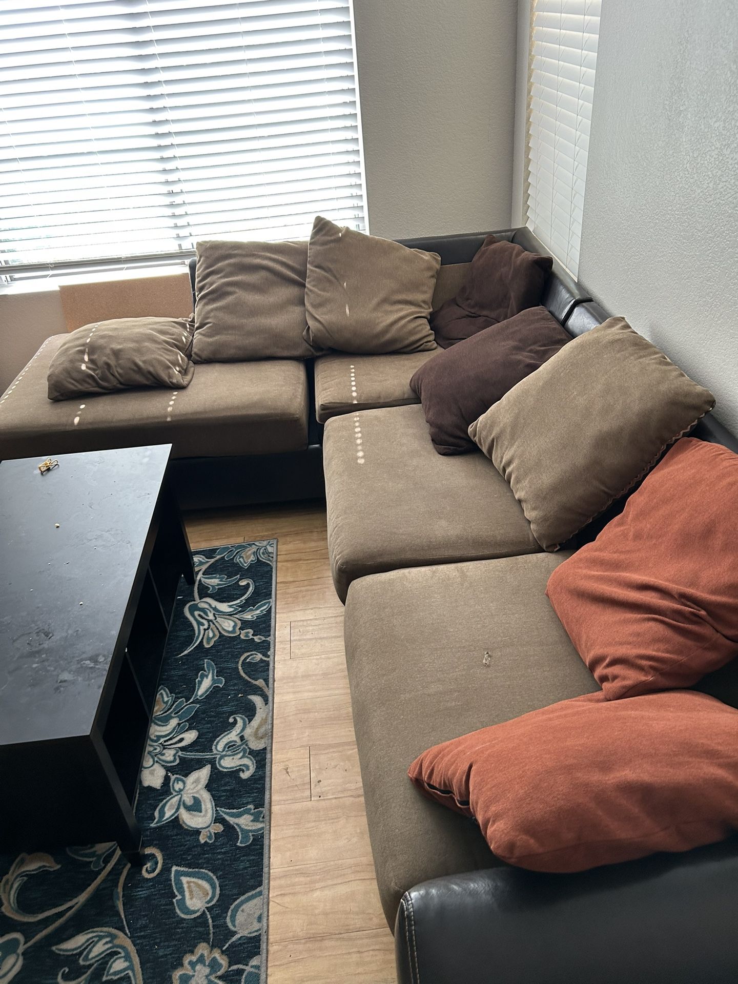 L-Shaped Brown Couch
